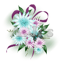 Turquoise-Purple Flowers