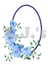 Blue Floral Oval Frame