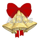 Gold Bells - Red Bow