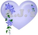 Blue Heart w/ Flowers